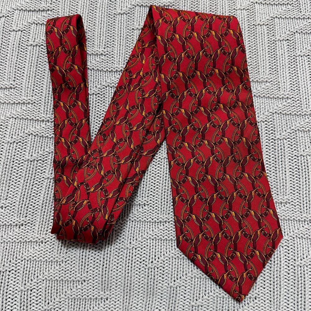 Brooks Brothers red horse bit silk tie